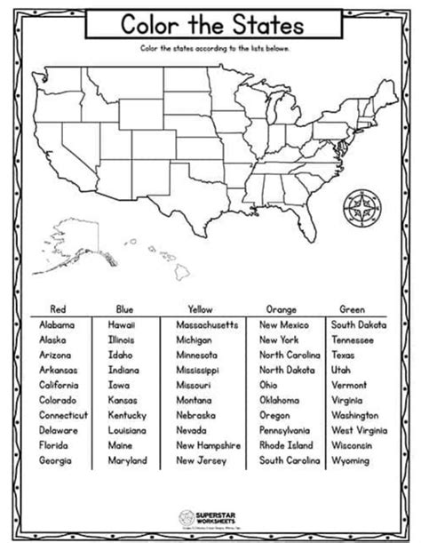 free printable 50 states worksheets.